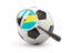 Bahamas. Football with magnified flag. Download icon.