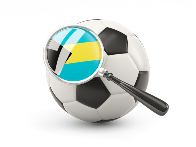 Football with magnified flag. Download flag icon of Bahamas at PNG format
