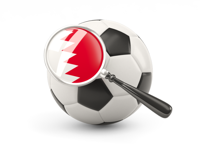 Football with magnified flag. Download flag icon of Bahrain at PNG format