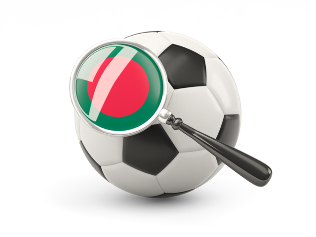 Football with magnified flag. Download flag icon of Bangladesh at PNG format