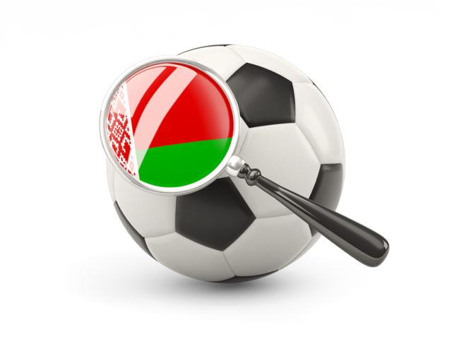 Football with magnified flag. Download flag icon of Belarus at PNG format