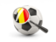 Belgium. Football with magnified flag. Download icon.