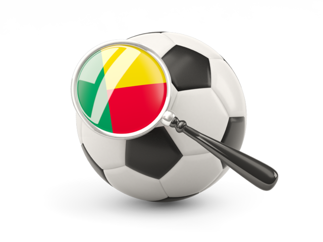 Football with magnified flag. Download flag icon of Benin at PNG format