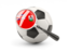 Bermuda. Football with magnified flag. Download icon.