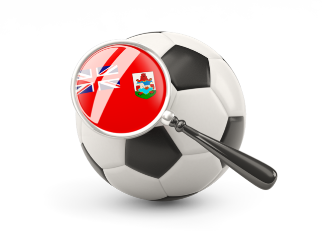 Football with magnified flag. Download flag icon of Bermuda at PNG format
