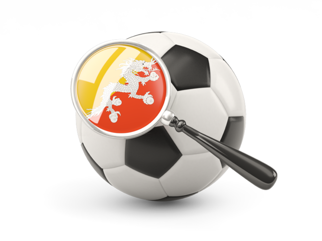 Football with magnified flag. Download flag icon of Bhutan at PNG format