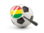 Bolivia. Football with magnified flag. Download icon.