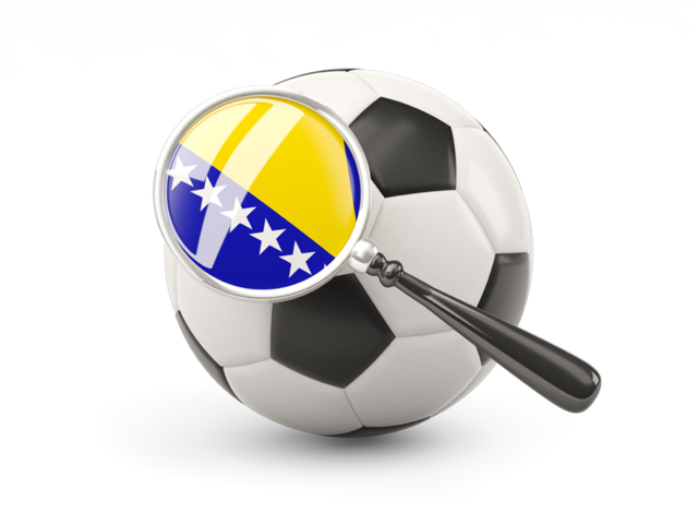 Football with magnified flag. Download flag icon of Bosnia and Herzegovina at PNG format