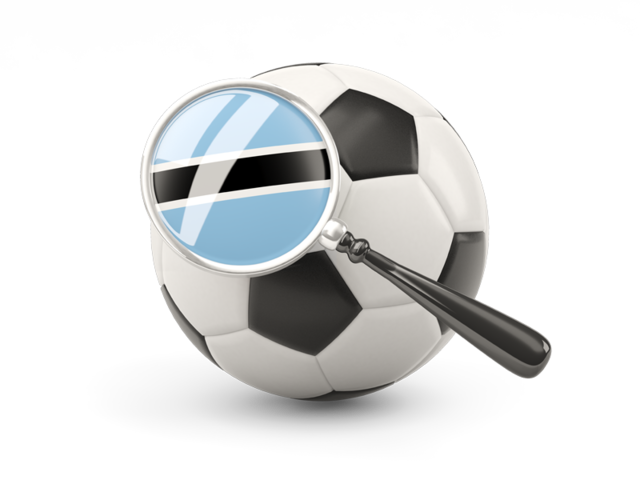 Football with magnified flag. Download flag icon of Botswana at PNG format