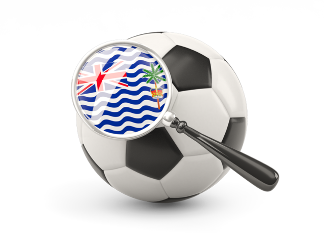Football with magnified flag. Download flag icon of British Indian Ocean Territory at PNG format