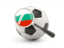 Bulgaria. Football with magnified flag. Download icon.