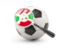 Burundi. Football with magnified flag. Download icon.