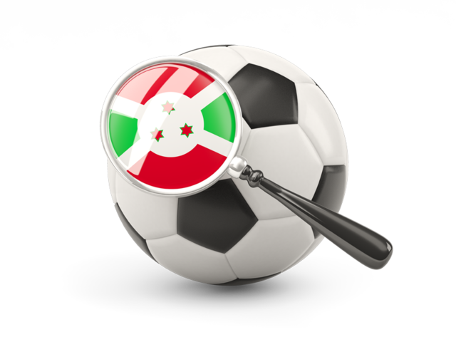 Football with magnified flag. Download flag icon of Burundi at PNG format