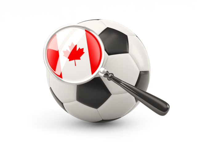 Football with magnified flag. Download flag icon of Canada at PNG format