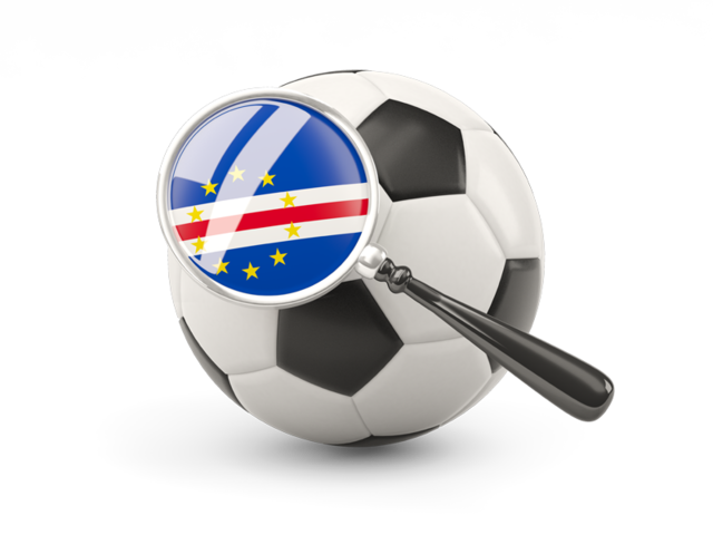 Football with magnified flag. Download flag icon of Cape Verde at PNG format