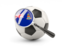 Cayman Islands. Football with magnified flag. Download icon.