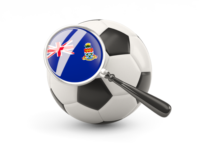 Football with magnified flag. Download flag icon of Cayman Islands at PNG format