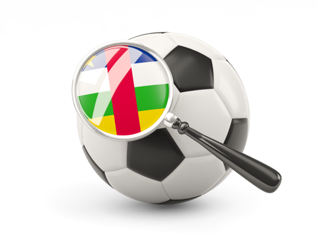 Football with magnified flag. Download flag icon of Central African Republic at PNG format