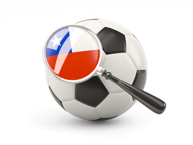 Football with magnified flag. Download flag icon of Chile at PNG format