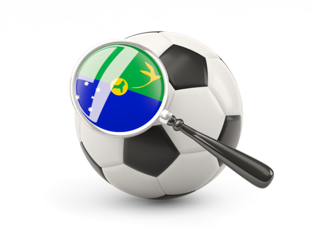 Football with magnified flag. Download flag icon of Christmas Island at PNG format