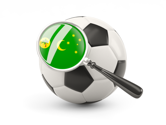 Football with magnified flag. Download flag icon of Cocos Islands at PNG format