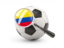 Colombia. Football with magnified flag. Download icon.