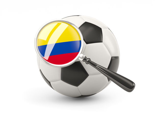 Football with magnified flag. Download flag icon of Colombia at PNG format