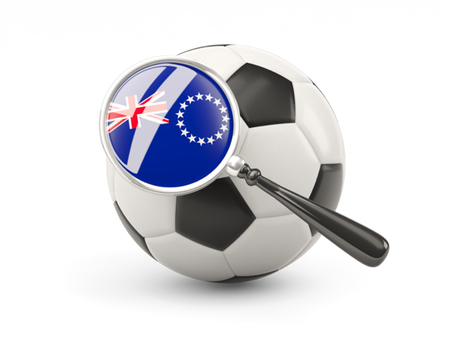 Football with magnified flag. Download flag icon of Cook Islands at PNG format