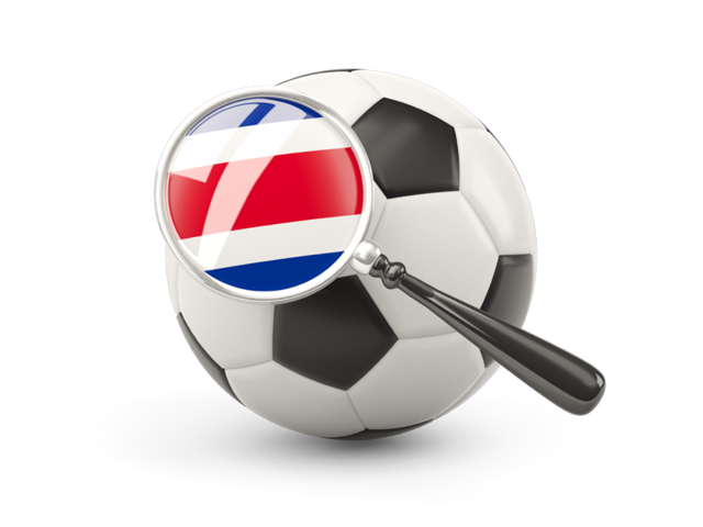 Football with magnified flag. Download flag icon of Costa Rica at PNG format