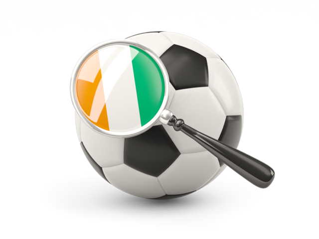 Football with magnified flag. Download flag icon of Cote d'Ivoire at PNG format