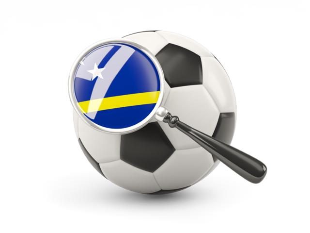 Football with magnified flag. Download flag icon of Curacao at PNG format