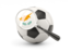 Cyprus. Football with magnified flag. Download icon.