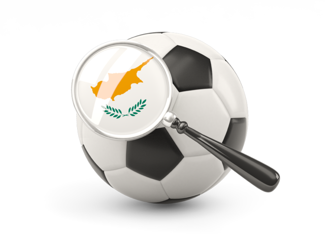 Football with magnified flag. Download flag icon of Cyprus at PNG format
