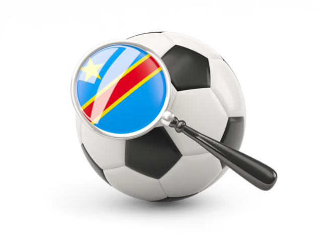 Football with magnified flag. Download flag icon of Democratic Republic of the Congo at PNG format