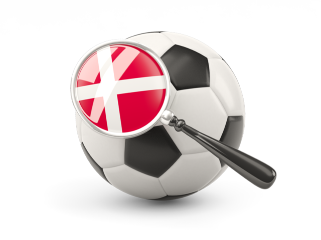 Football with magnified flag. Download flag icon of Denmark at PNG format