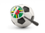 Dominica. Football with magnified flag. Download icon.