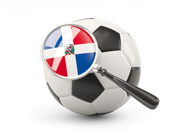 Football with magnified flag. Download flag icon of Dominican Republic at PNG format