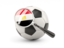 Egypt. Football with magnified flag. Download icon.