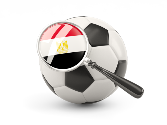 Football with magnified flag. Download flag icon of Egypt at PNG format