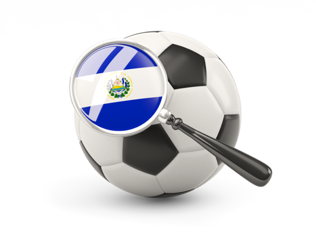 Football with magnified flag. Download flag icon of El Salvador at PNG format