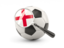 England. Football with magnified flag. Download icon.