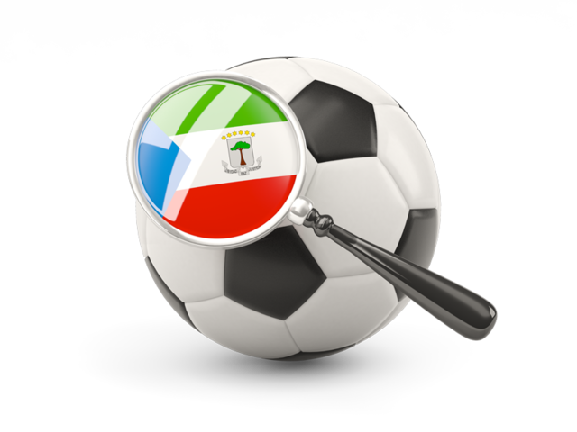 Football with magnified flag. Download flag icon of Equatorial Guinea at PNG format