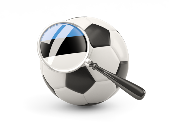 Football with magnified flag. Download flag icon of Estonia at PNG format