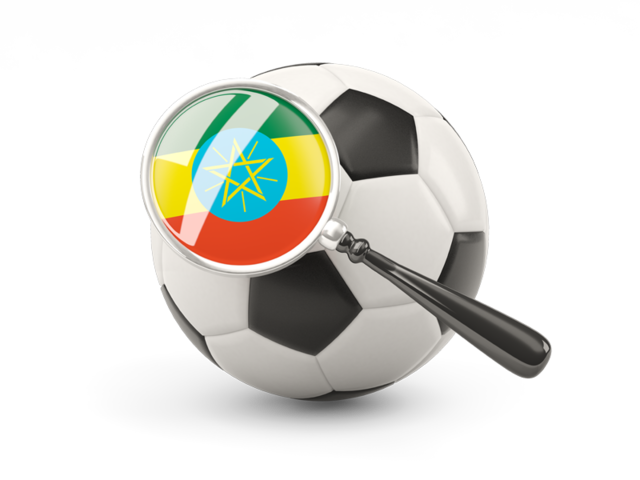 Football with magnified flag. Download flag icon of Ethiopia at PNG format