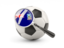 Falkland Islands. Football with magnified flag. Download icon.