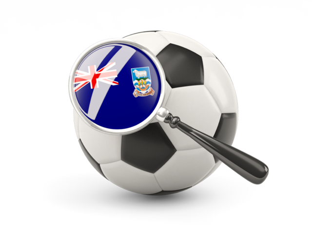 Football with magnified flag. Download flag icon of Falkland Islands at PNG format