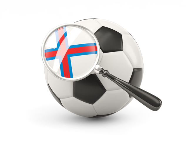 Football with magnified flag. Download flag icon of Faroe Islands at PNG format