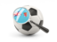 Fiji. Football with magnified flag. Download icon.