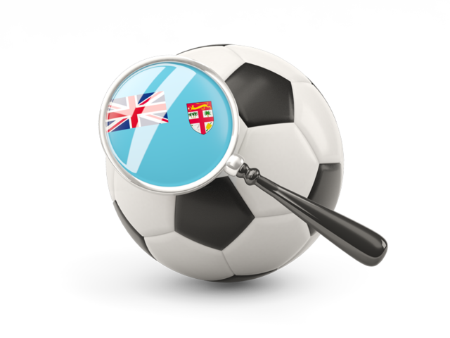 Football with magnified flag. Download flag icon of Fiji at PNG format