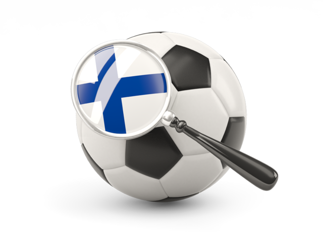 Football with magnified flag. Download flag icon of Finland at PNG format